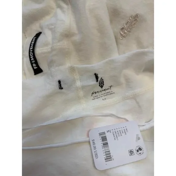 NWT! Free People Women's Slam Dunk Tee White SMALL - Picture 12 of 12